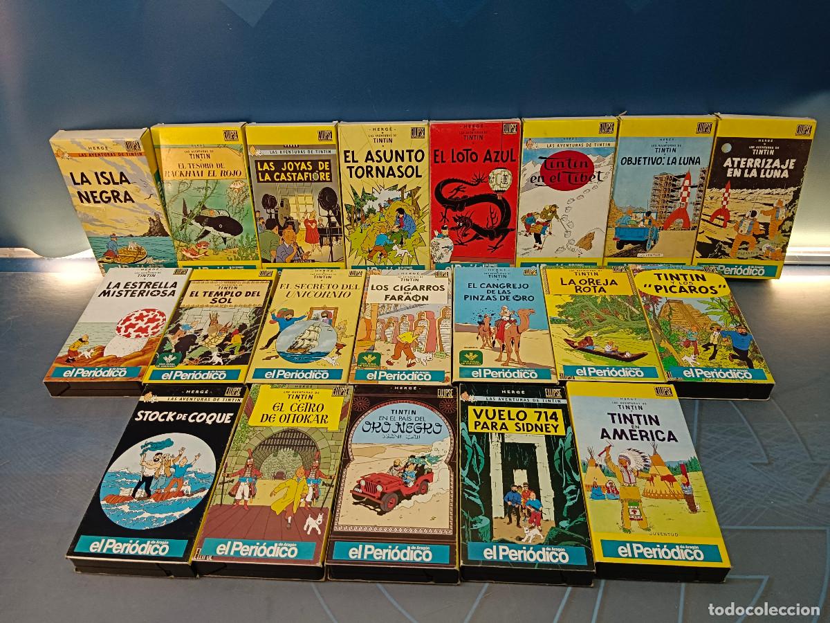 Cine: VHS- coleccion, casi completa , 20 PEL&Iacute;CULAS VHS - LAS AVENTURAS DE TINTIN , El periodico