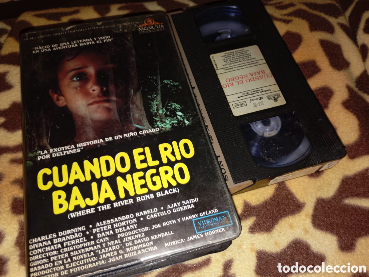 Cine: Cuando el r&iacute;o baja negro- vhs- caja grande