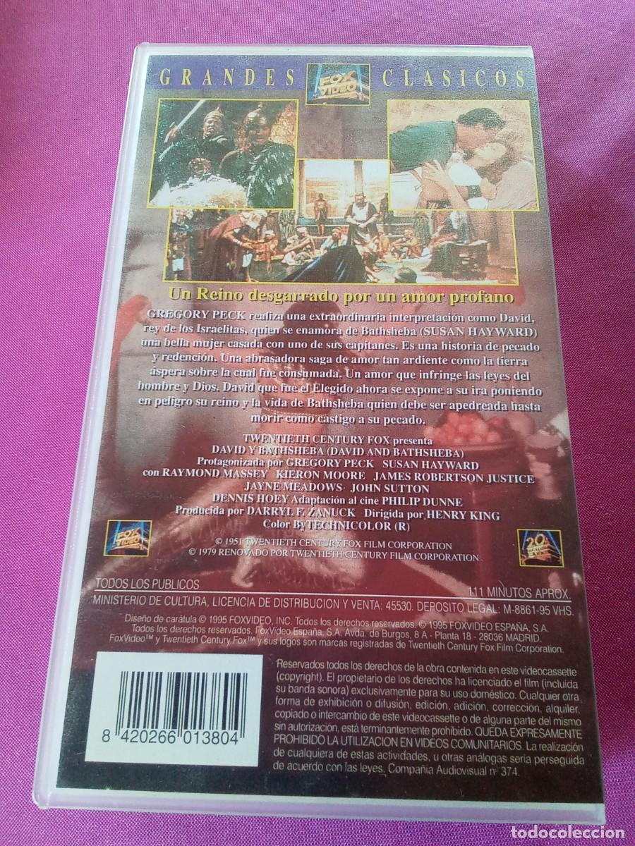 Cine: VHS DAVID Y BATHSHEBA GREGORY PECK. EF 2 - 6 - Foto 2