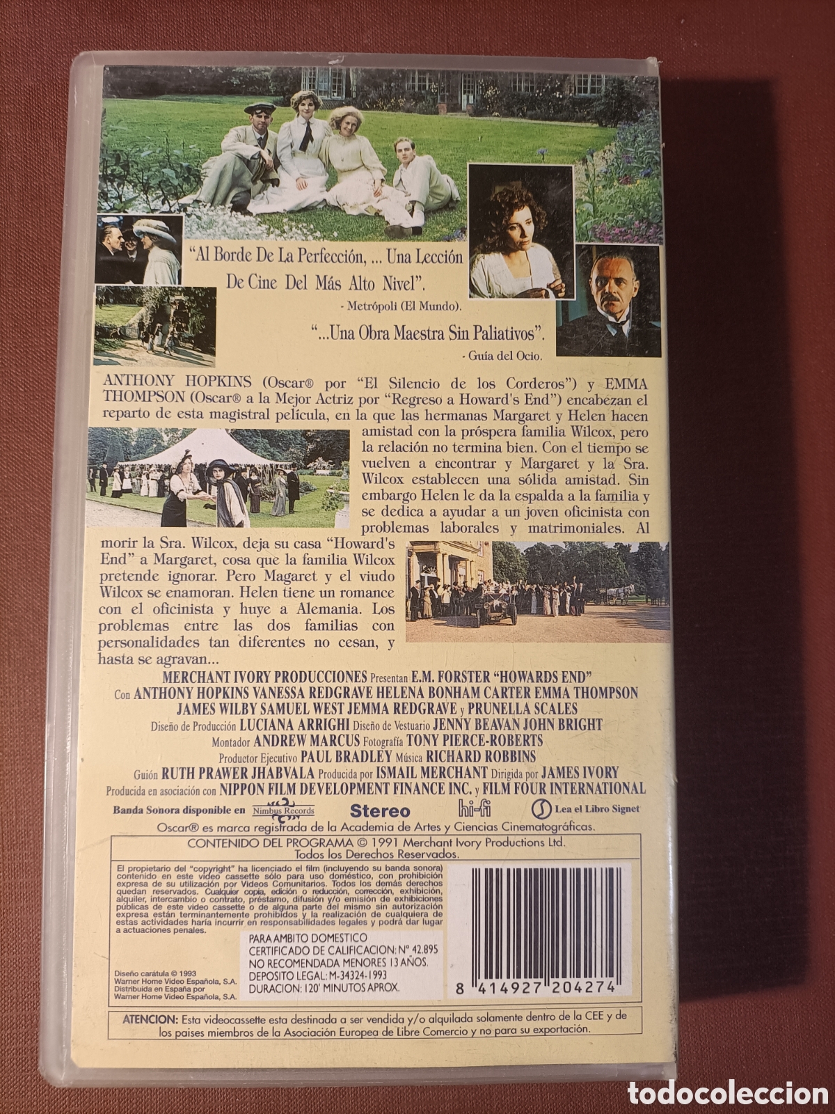 Cine: VHS REGRESO A HOWARDS END - Foto 3