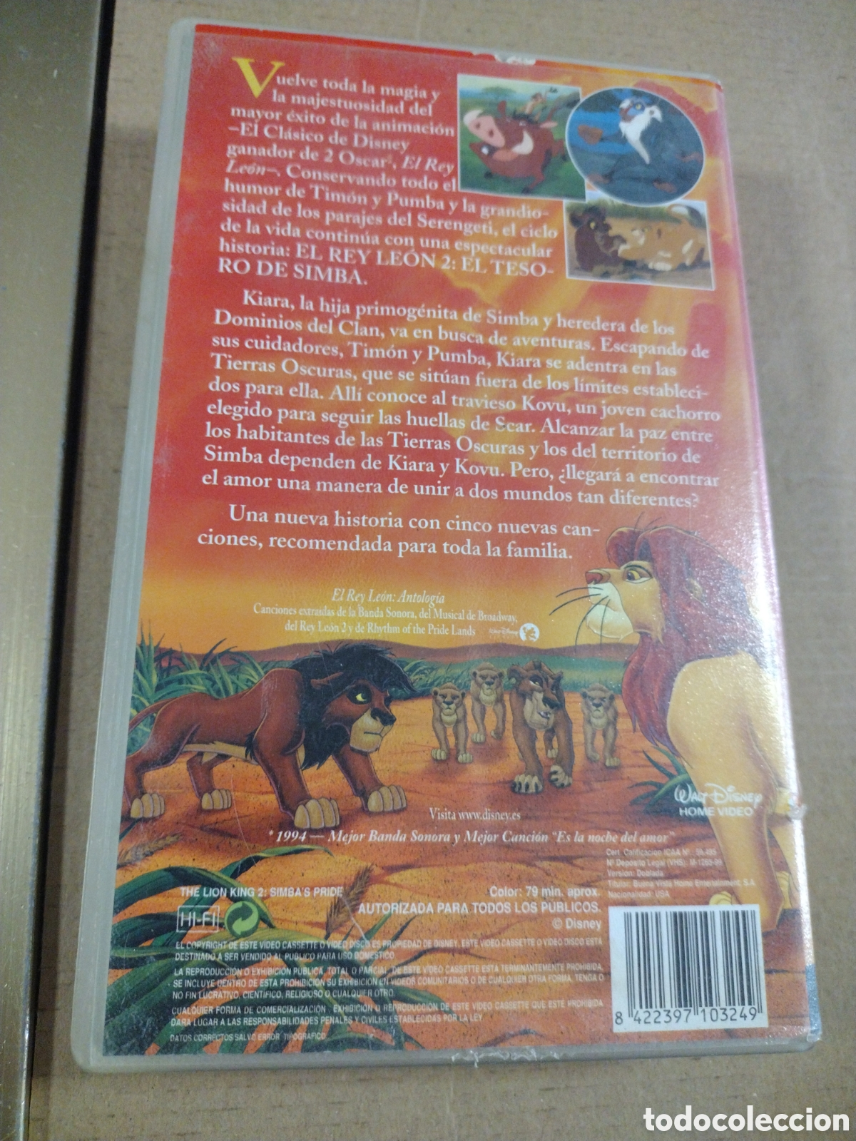 Cine: EL REY LEON 2, EL TESORO DE SIMBA. VHS. - Foto 2