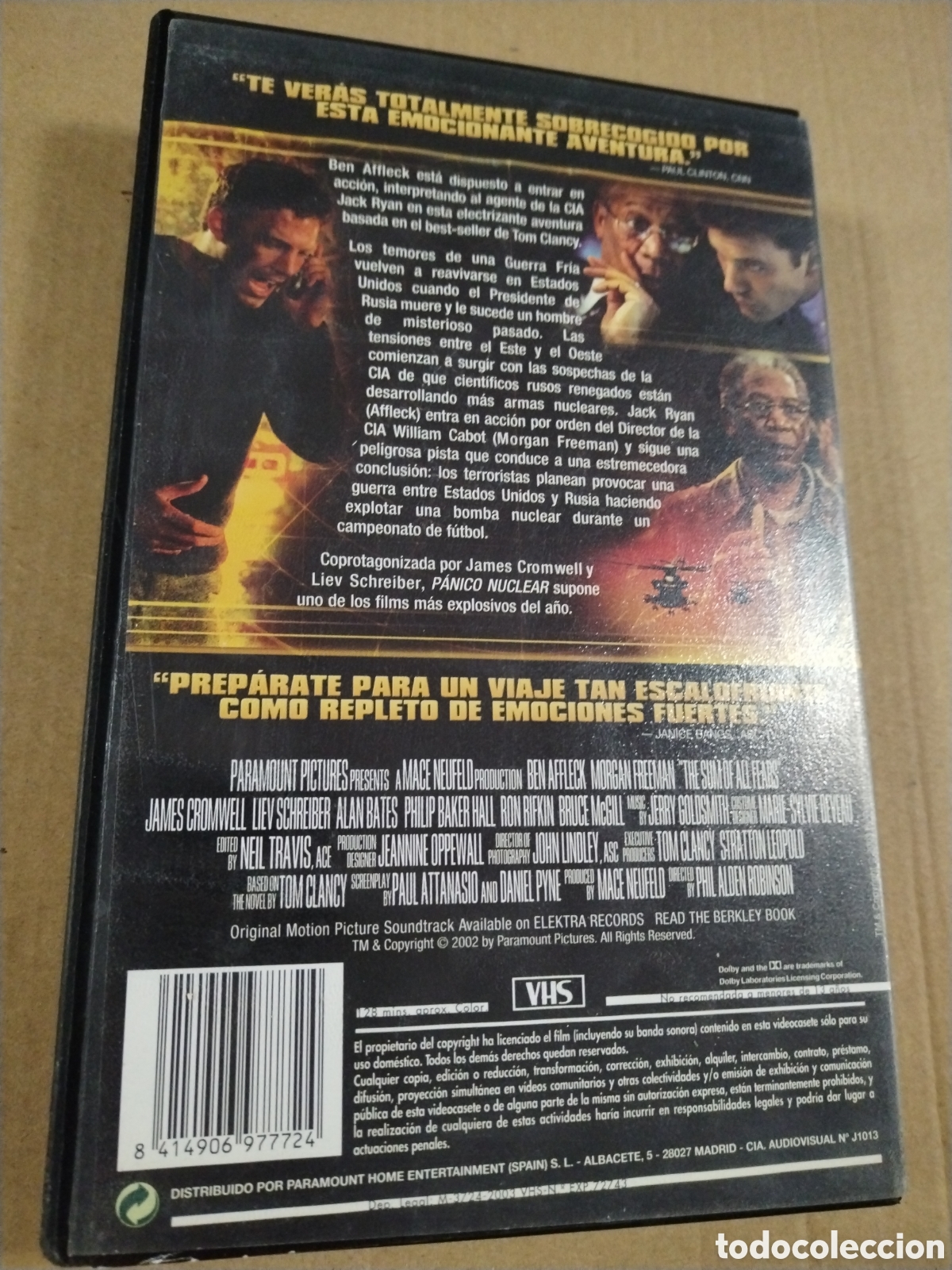Cine: PANICO NUCLEAR. BEN AFFLECK. Caja grande. VHS - Foto 2