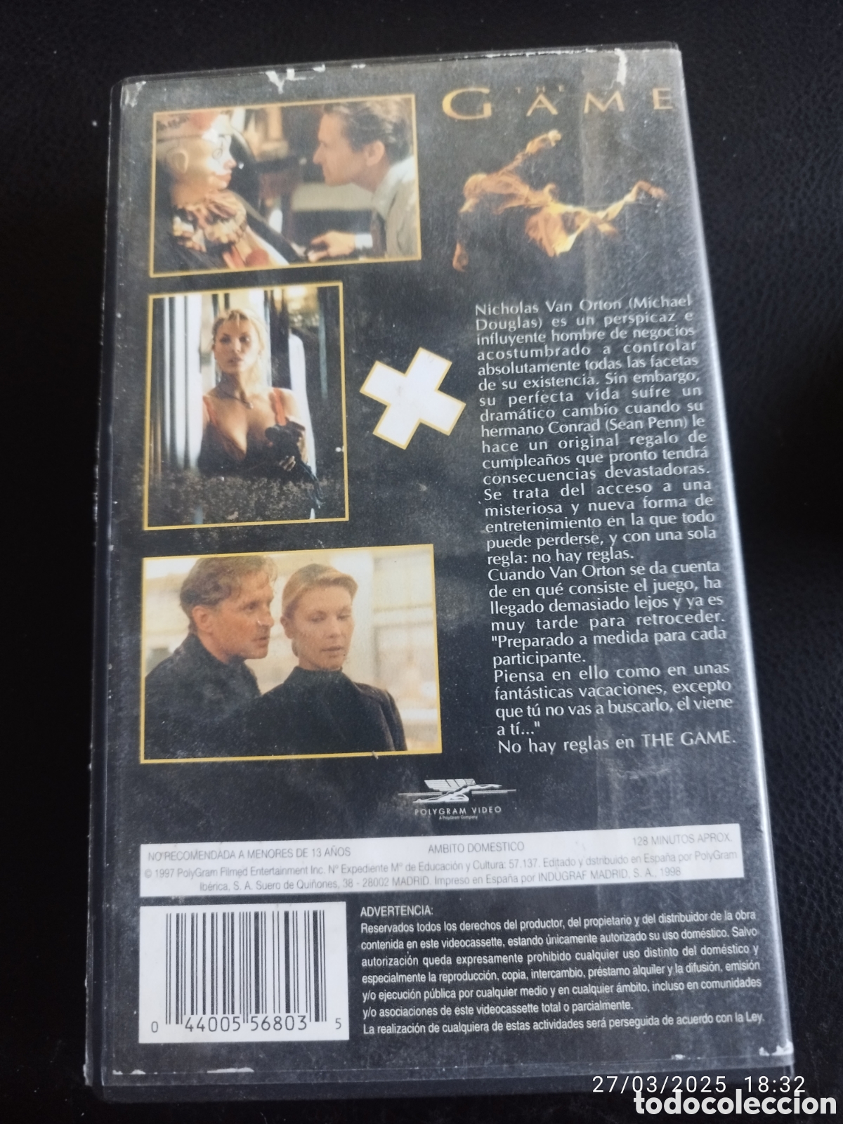 Cine: THE GAME - VHS - MICHAEL DOUGLAS - Foto 2