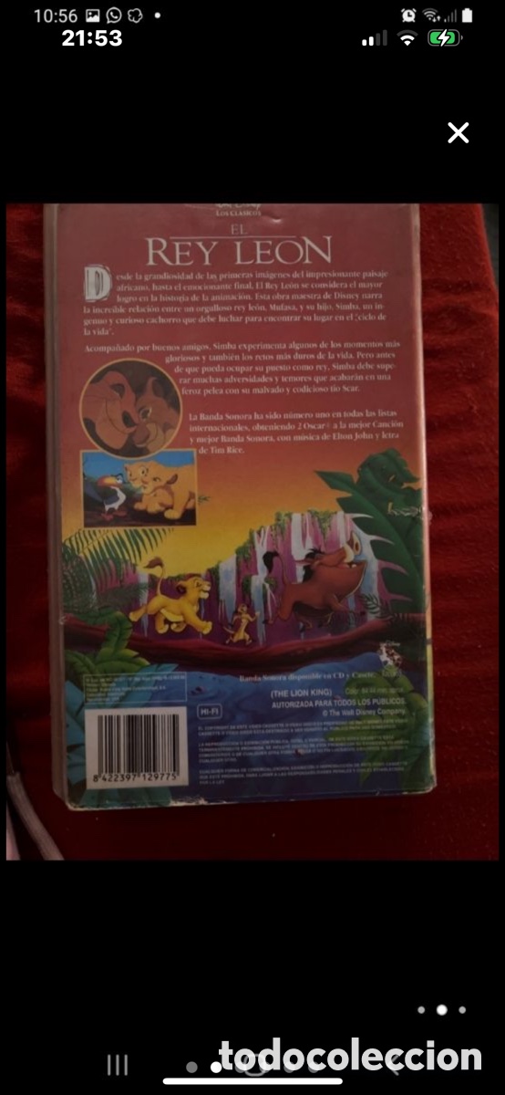Cine: El Rey Le&oacute;n VHS original - Foto 2