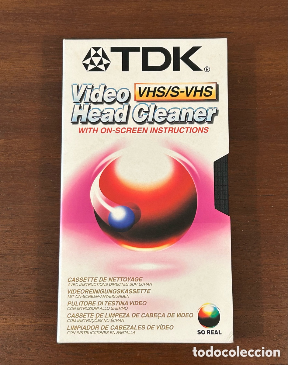 Cine: CINTA LIMPIADORA TDK. VHS. VIDEO HEAD CLEANER. VINTAGE