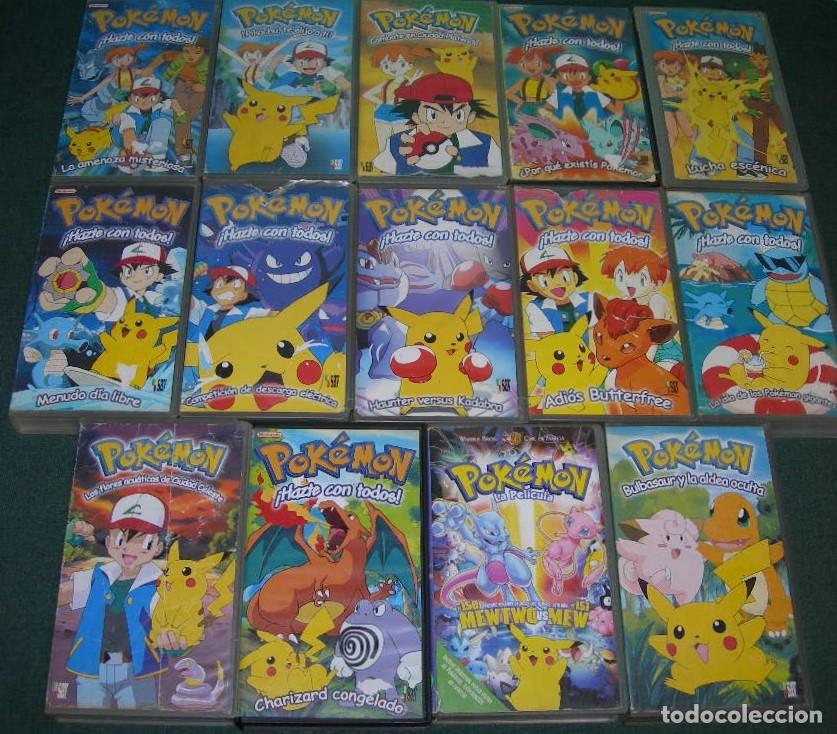 Cine: LOTE DE 14 PEL&Iacute;CULAS VHS POKEMON - TODAS DIFERENTES -