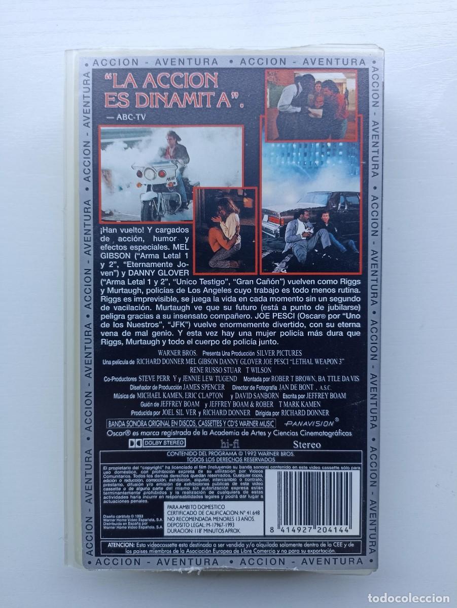 Cine: Arma letal 3, pel&iacute;cula en vhs - Foto 2