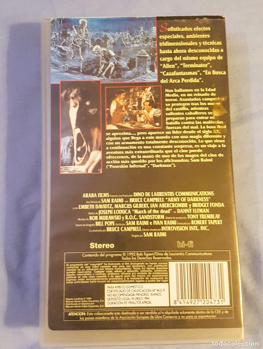 Cine: VHS EL EJERCITO DE LAS TINIEBLAS EVIL DEAD SAM RAIMI - Foto 2
