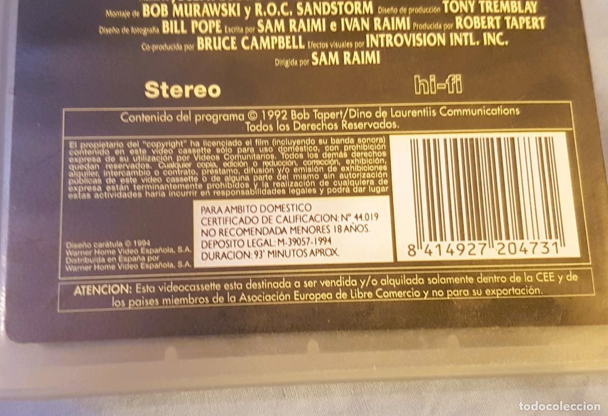Cine: VHS EL EJERCITO DE LAS TINIEBLAS EVIL DEAD SAM RAIMI - Foto 3