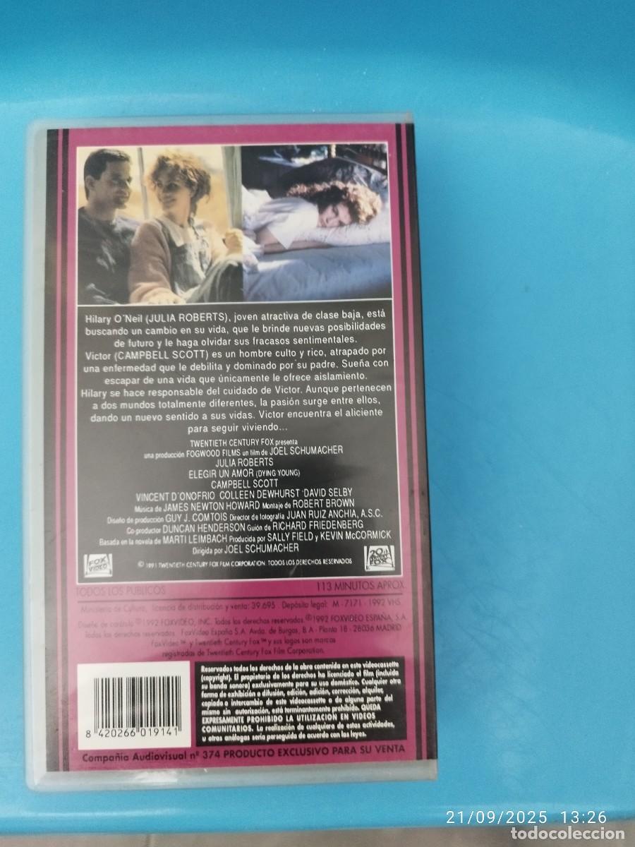 Cine: VHS Elegir un amor VHS - Foto 2