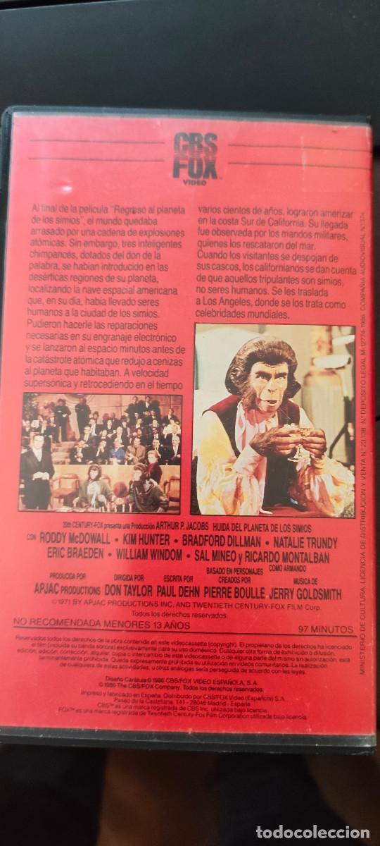 Cine: HUIDA DEL PLANETA DE LOS SIMIOS (VHS) - Foto 3