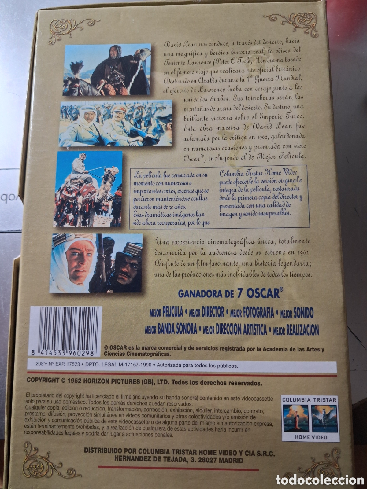 Cine: LAWRENCE DE ARABIA. VHS. VERSI&Oacute;N INTEGRA. - Foto 2