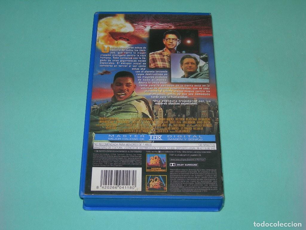 Cine: PEL&Iacute;CULA VHS INDEPENDENCE DAY - WILL SMITH - BILL PULLMAN - - Foto 2