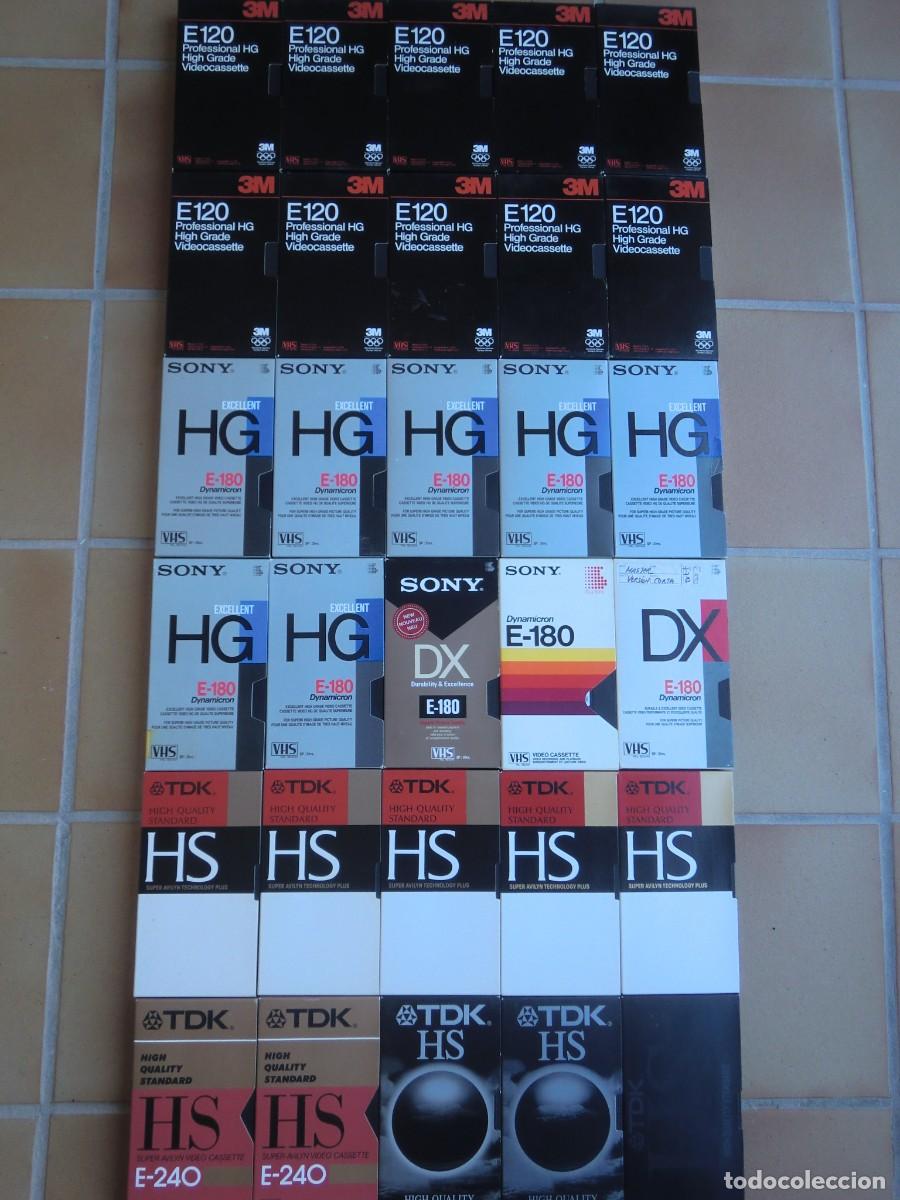 Cine: Lote 30 cintas v&iacute;rgenes VHS video cassette: 120 3M, 180 SONY y 240 TDK. Sueltas 1,50 euros.