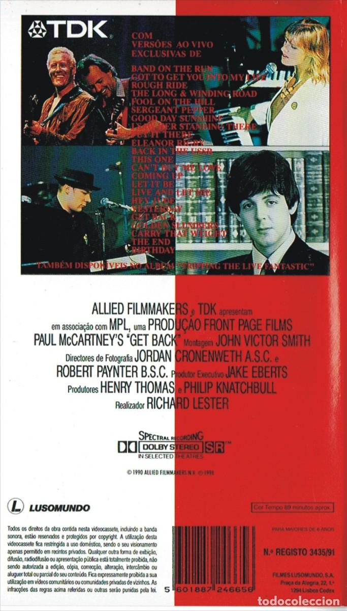 Cine: Paul McCartney &ndash; Get Back VHS - Foto 2