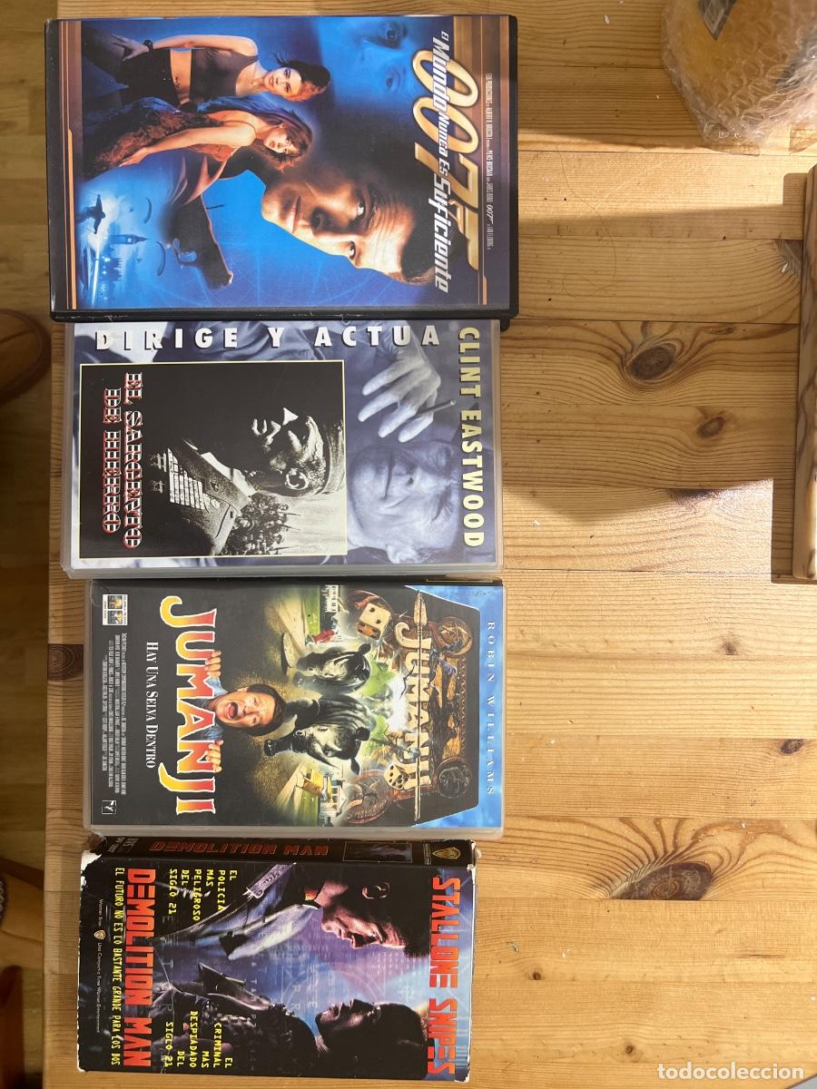 Cine: Lote VHS Colecci&oacute;n Acci&oacute;n y Aventura (Clint Eastwood, 007, Jumanji, Demolition Man