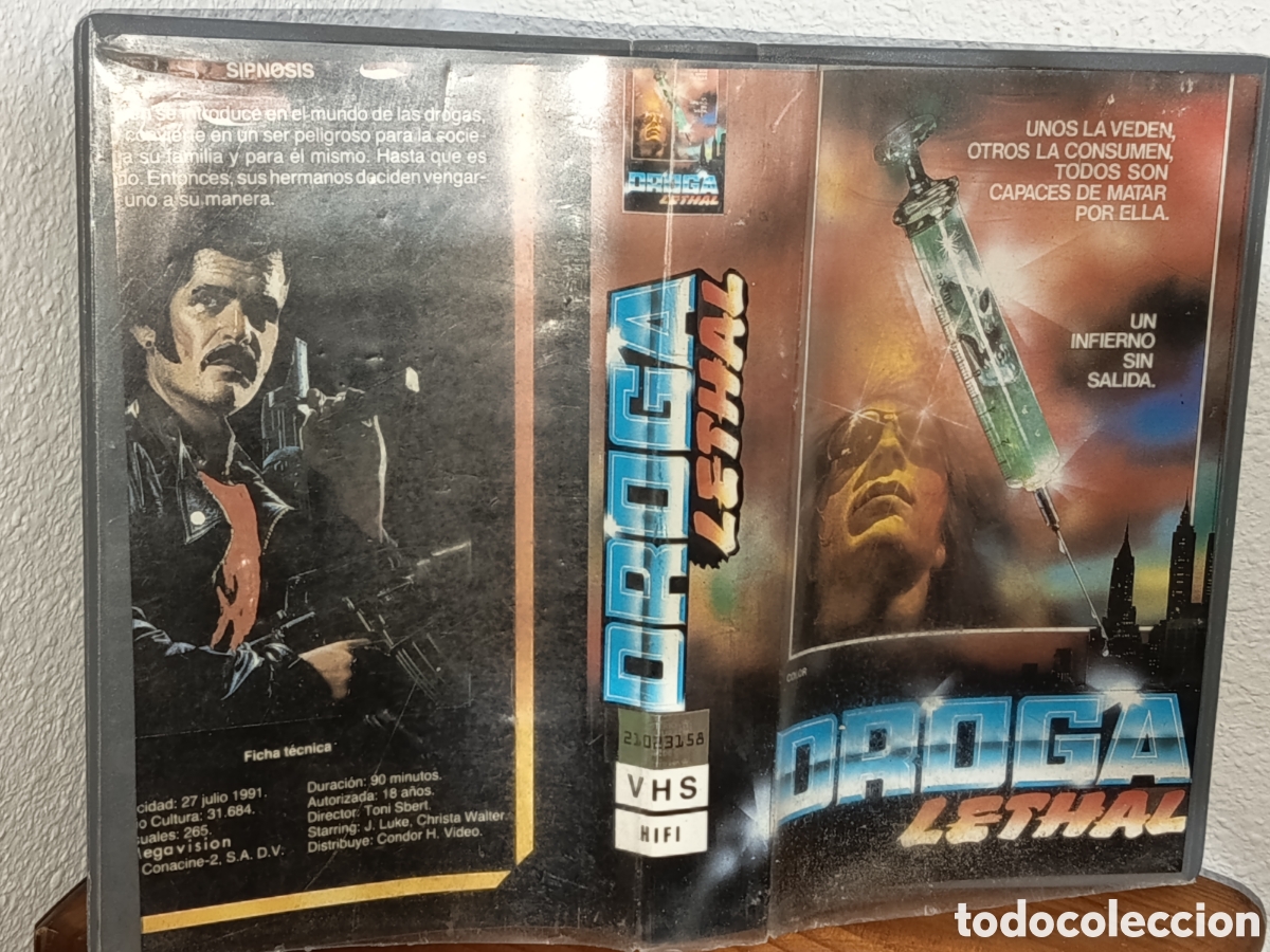 Cine: Droga lethal. Pel&iacute;cula en v&iacute;deo VHS - Foto 2