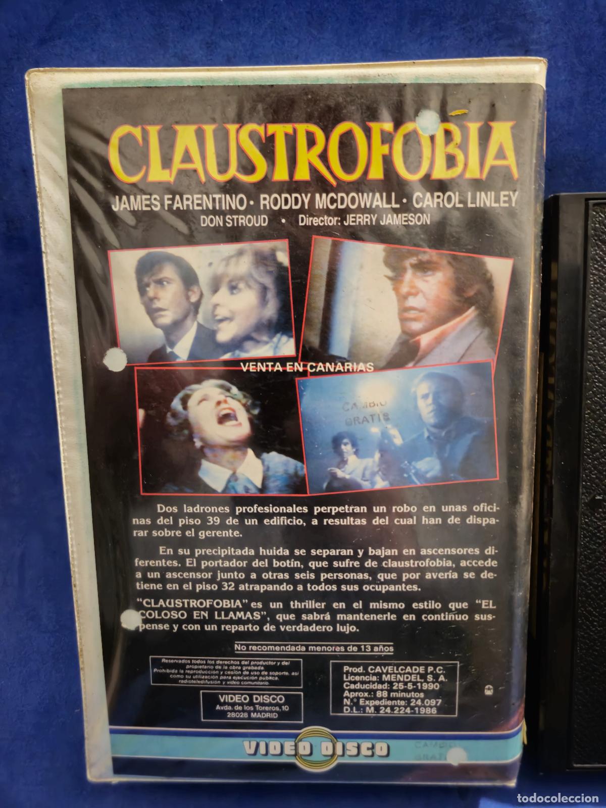 Cine: CLAUSTROFOBIA VHS (E1A) EDICION VIDEOCLUB - Foto 2