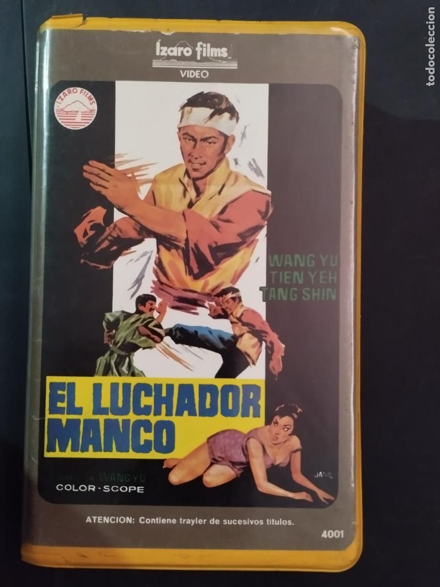 Cine: VHS EL LUCHADOR MANCO - WANG YU - TIEN YEH