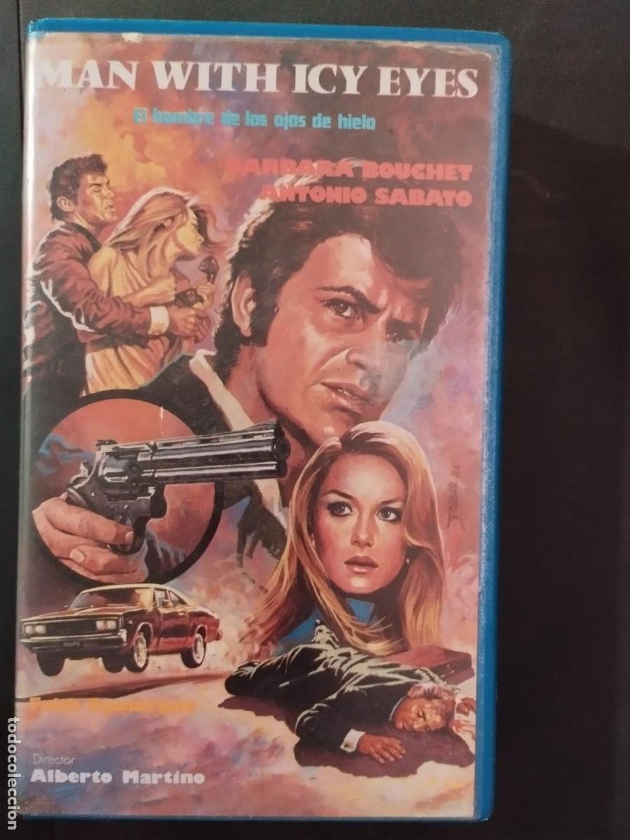 Cine: VHS Man with icy eyes - El hombre de los ojos de hielo - Barbara Bouchet - Antonio Sabato
