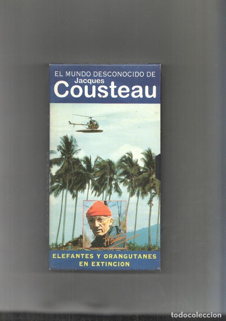 Cine: Video VHS: El Mundo desconocido de Jacques Cousteau numero 10: Elefantes y orangutanes en extincion