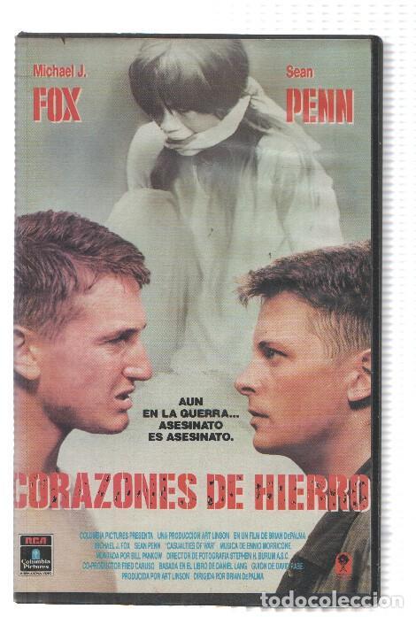 Kino: VHS-Cine: CORAZONES DE HIERRO - Michael J.Fox, Sean Penn (RCA 1990) - Brian De Palma