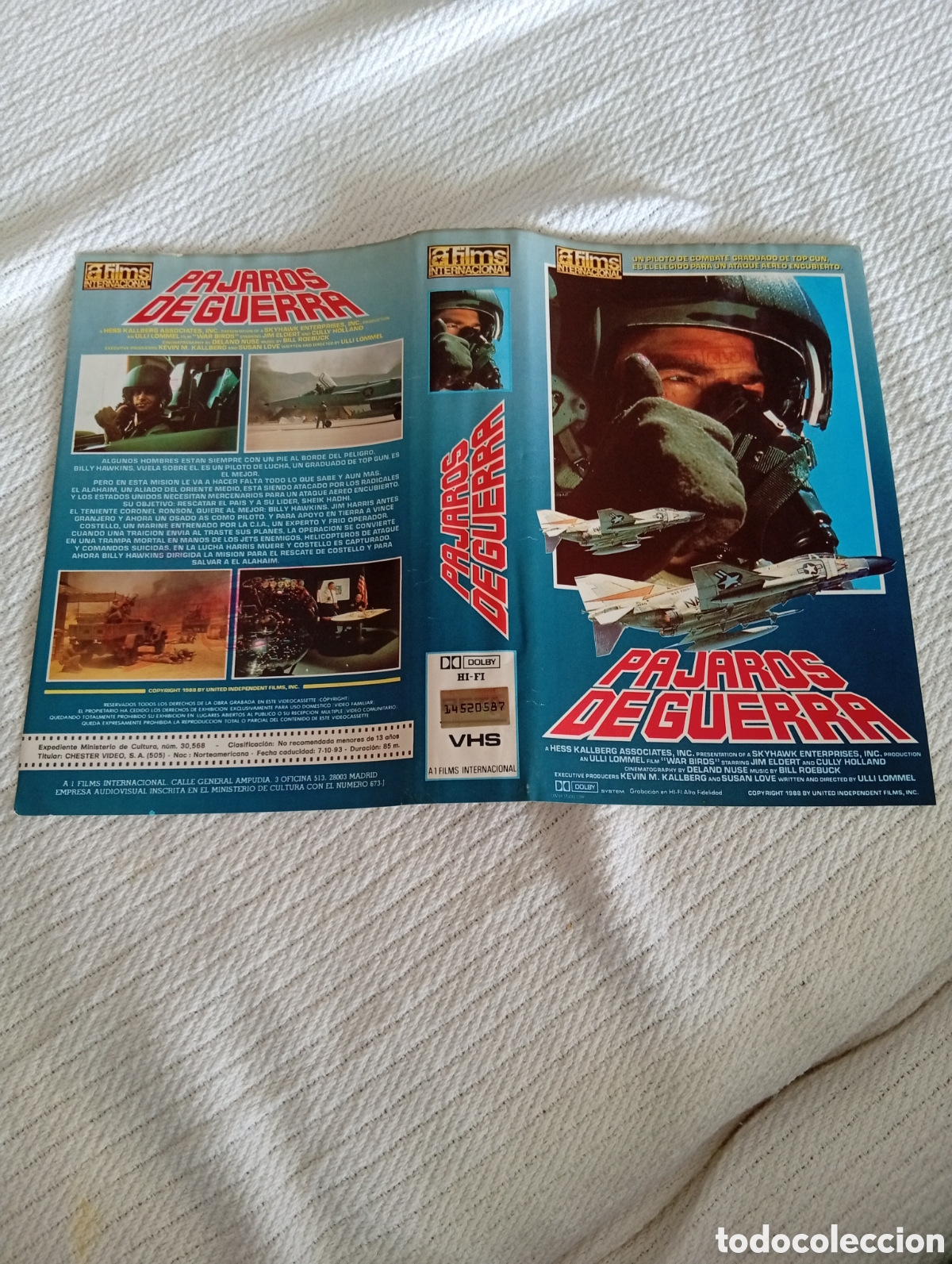 Cine: P&aacute;jaros de guerra vhs (solo car&aacute;tula)
