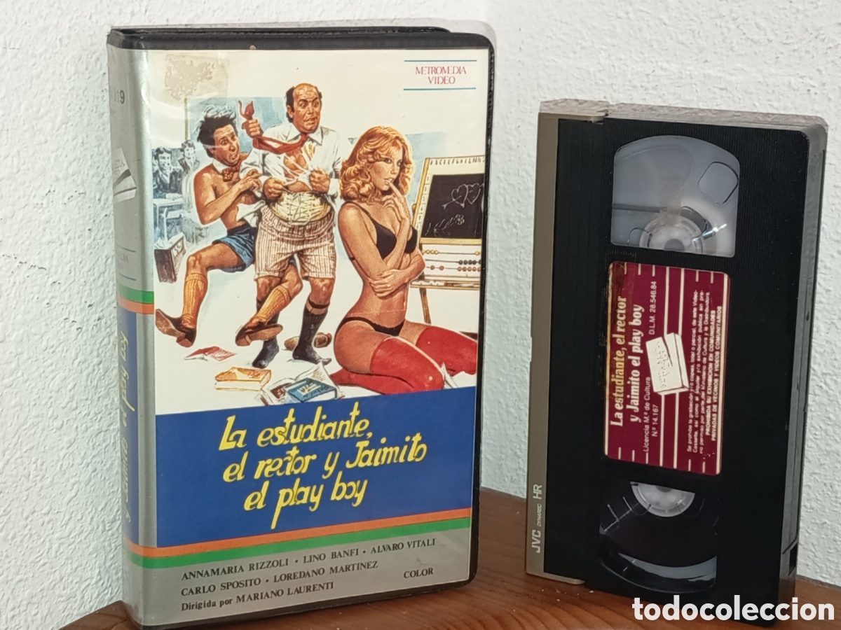 Cinema: La estudiante, el rector, y Jaimito el playboy. &Aacute;lvaro vitali. Pel&iacute;cula VHS
