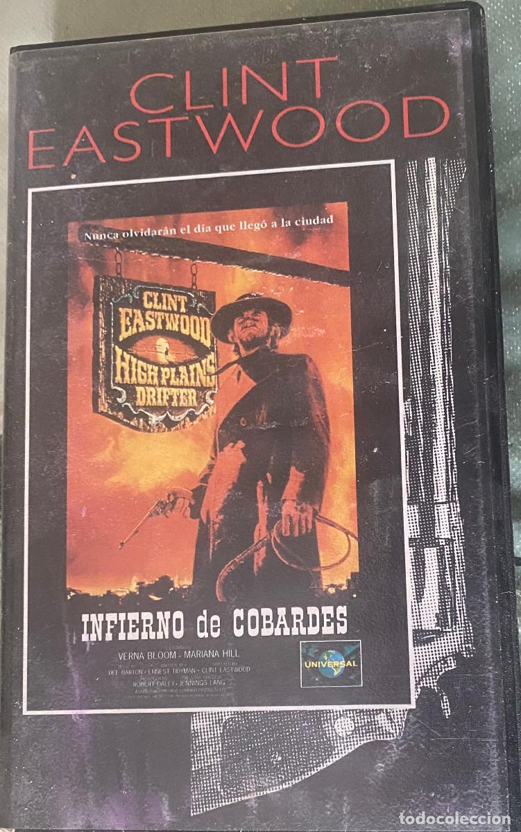 Cine: 'Infierno de cobardes', con Clint Eastwood. Western. VHS original. Edici&oacute;n de 1997. Buen estado.
