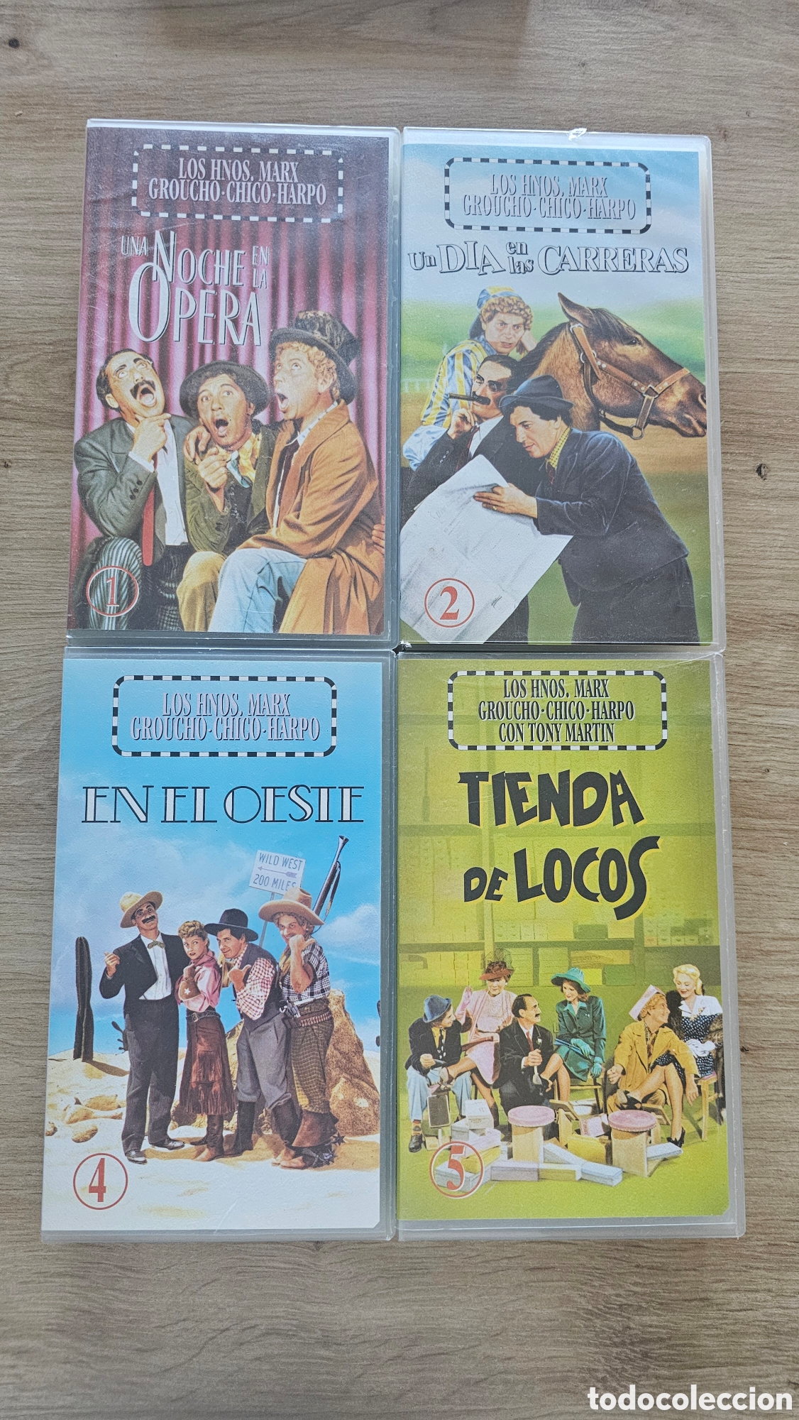 Cine: Lote 4 VHS de los hermanos Marx