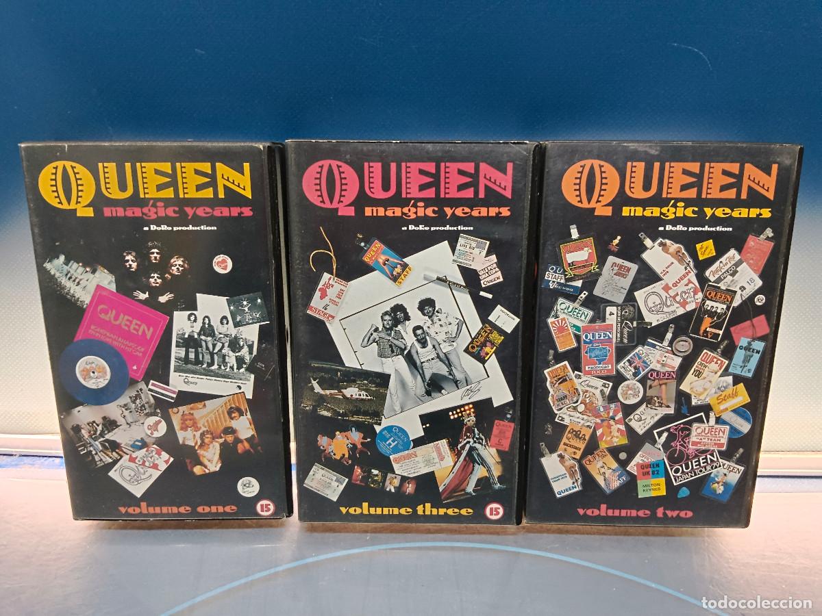 Cine: lote, 3 videos musicales, Queen , 3 VHS, m&aacute;gic years 1987