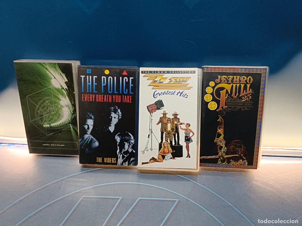 Cine: 4 vhs, varios, videos musicales, grupos como ZZ TOP, JETHRO TULL, MARILLION, THE POLICE,
