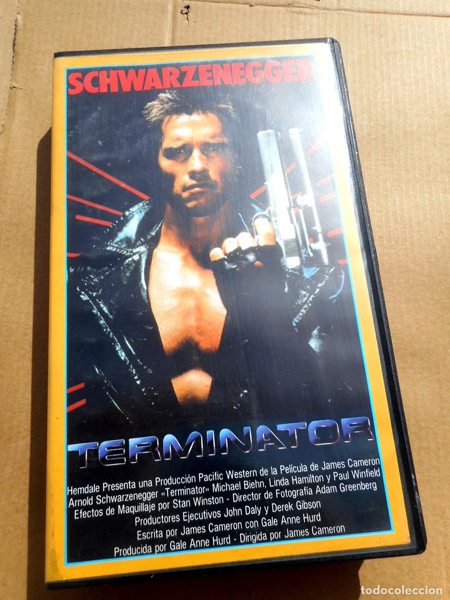 Cine: TERMINATOR (VHS) ARNOLD SCHWARZENEGGER -CON CAR&Aacute;TULA DE COLECCI&Oacute;N-