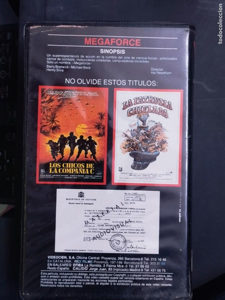 Cine: VHS MEGAFORCE - SERIE B POSTAPOCALIPTICO - MICHAEL BECK - Foto 2