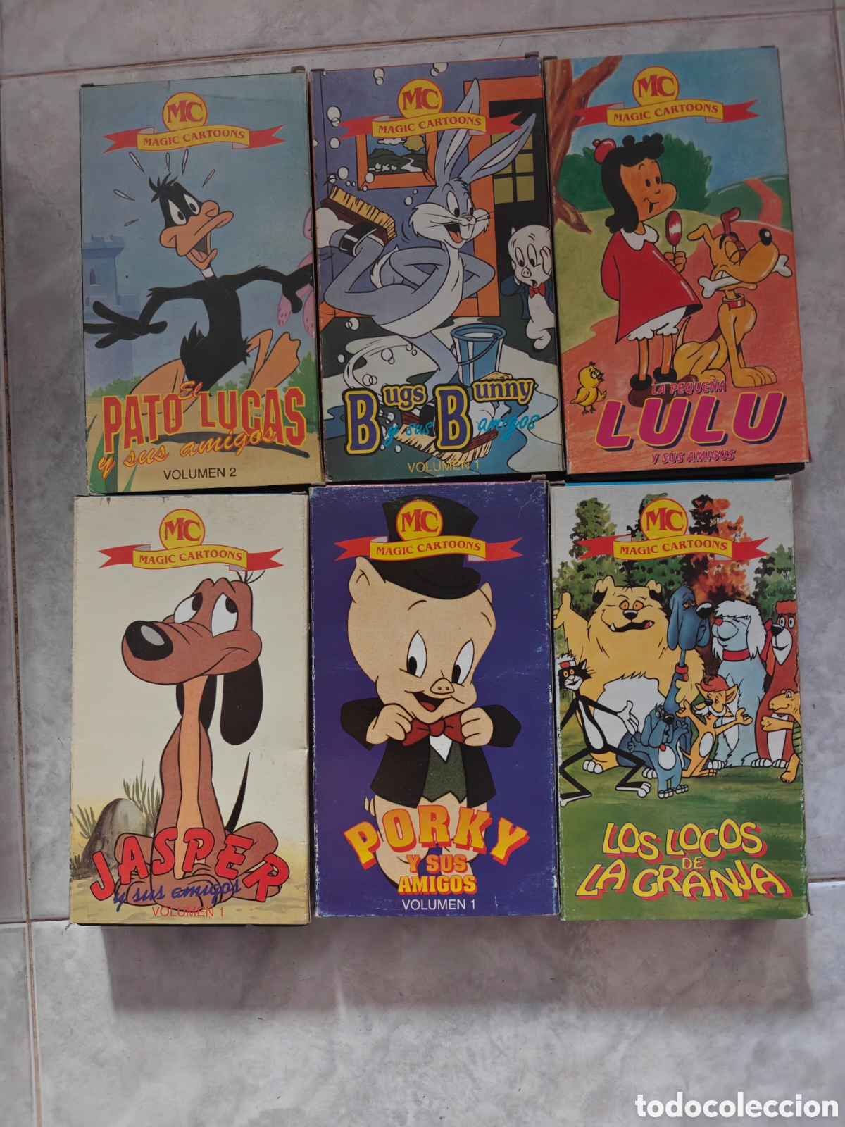Cine: Lote 6 Cintas VHS Dibujos Animados Cl&aacute;sicos - Looney Tunes, Lul&uacute;, Jasper - Ed. Magic Cartoons