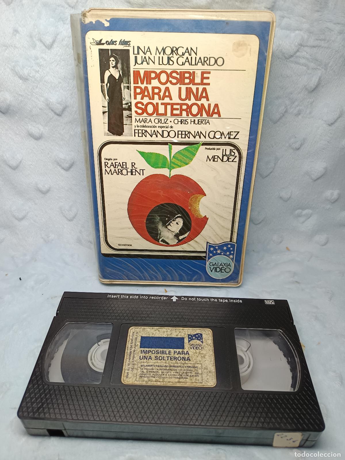 Cine: IMPOSIBLE PARA UNA SOLTERONA &bull; Rafael R. Marchent - Lina Morgan, Juan Luis Galiardo &bull; VHS