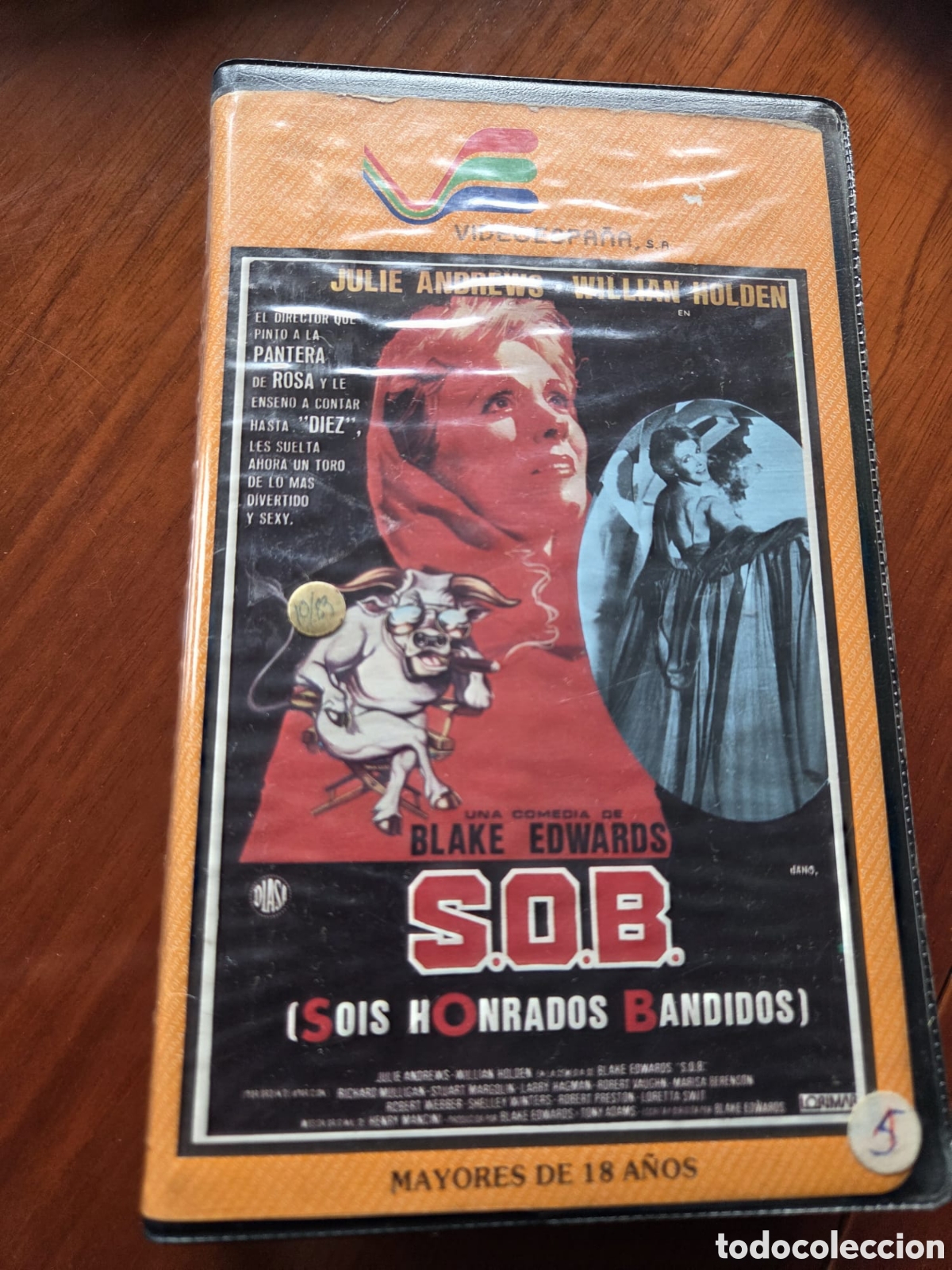 Cine: VHS S.O.B. (Sois Honrados Bandidos) con (Julie Andrews) (Willian Holden) 1a Edici&oacute;n de Videoclub