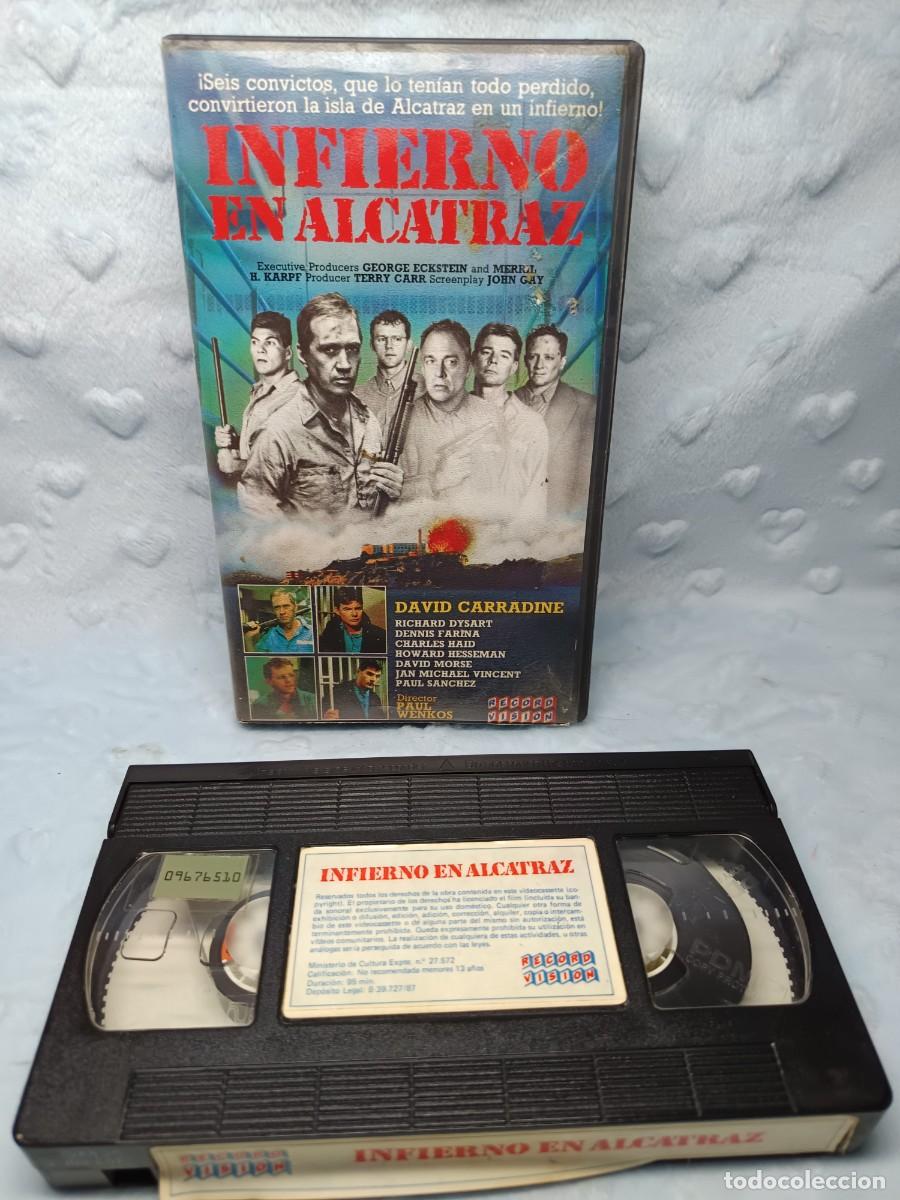 Cine: INFIERNO EN ALCATRAZ &bull; David Carradine, Richard Dysart &bull; Paul Wencos &bull; VHS