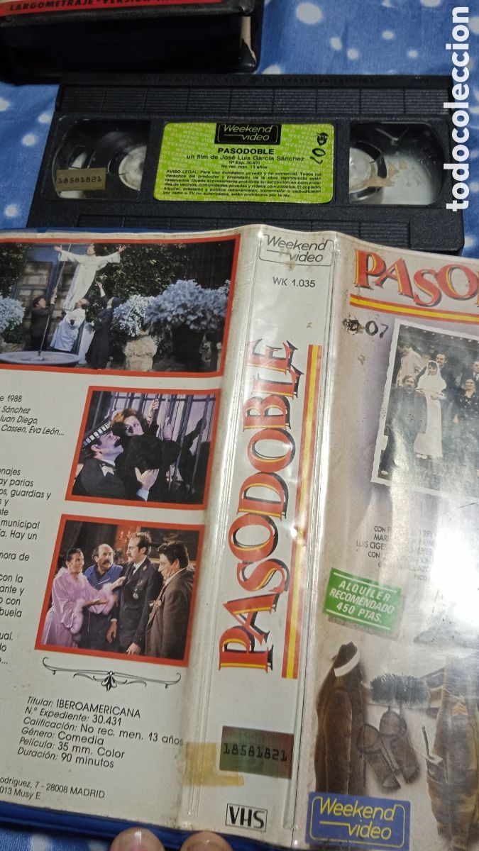 Cine: VHS Jos&eacute; Luis Garc&iacute;a S&aacute;nchez Pasodoble 1988 Weekend Video