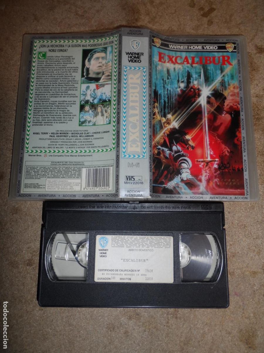 Cine: VHS - EXCALIBUR (ACCI&Oacute;N / AVENTURA)