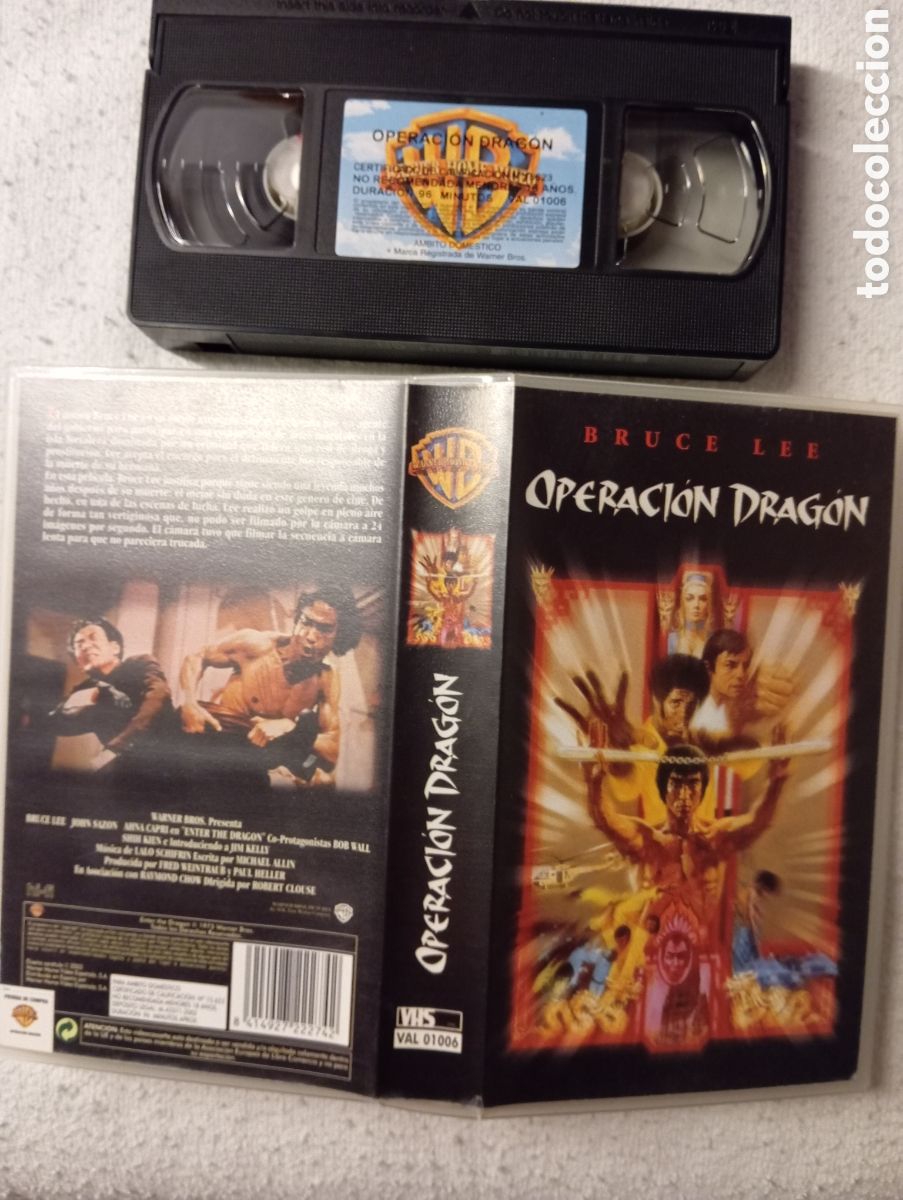 Cine: VHS Bruce Lee Operaci&oacute;n Drag&oacute;n (Enter the Dragon) 1973 Robert Clouse Warner Bross WB Artes Marciales