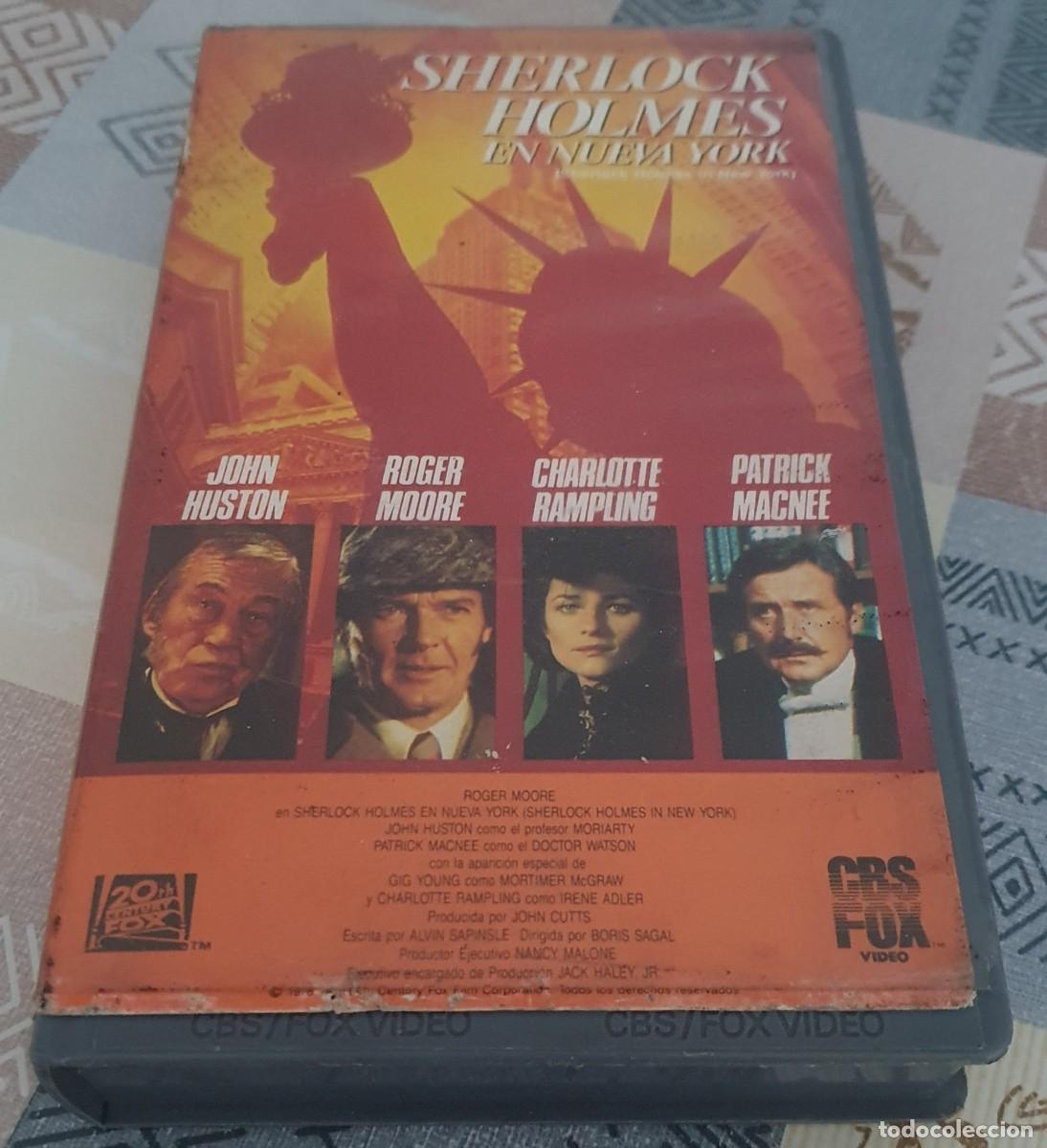 Cine: Pel&iacute;cula Vhs Sherlock Holmes en Nueva York. John Houston, Roger Moore. Cbs Fox V&iacute;deo 1989.
