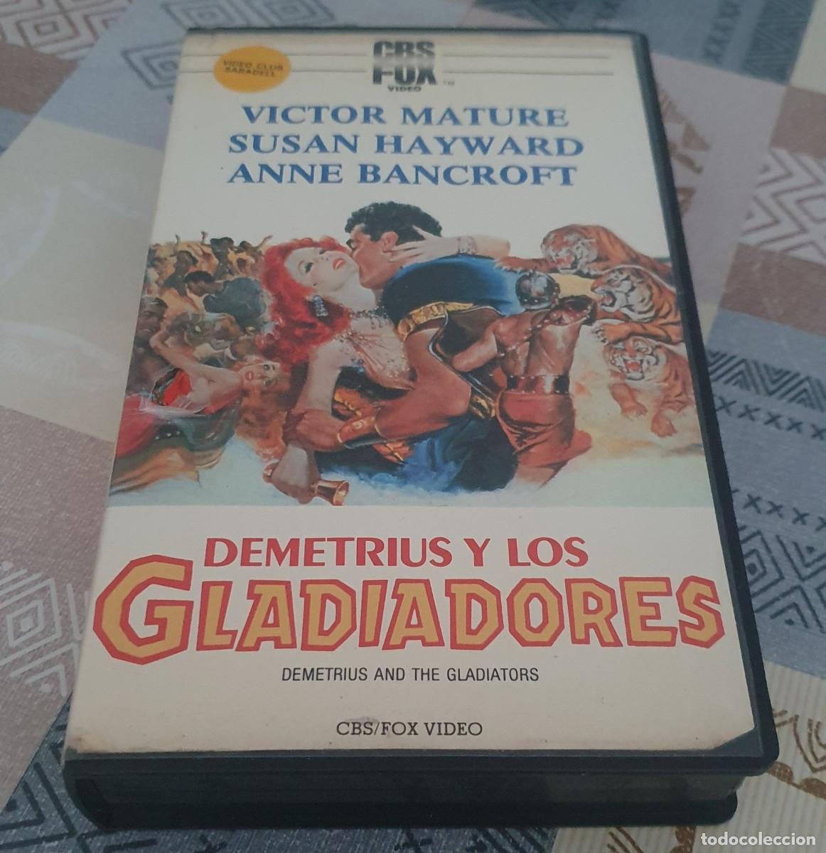 Cine: Pel&iacute;cula Vhs Demetrius y los Gladiadores. Cbs Fox V&iacute;deo 1984. Videoclub alquiler.
