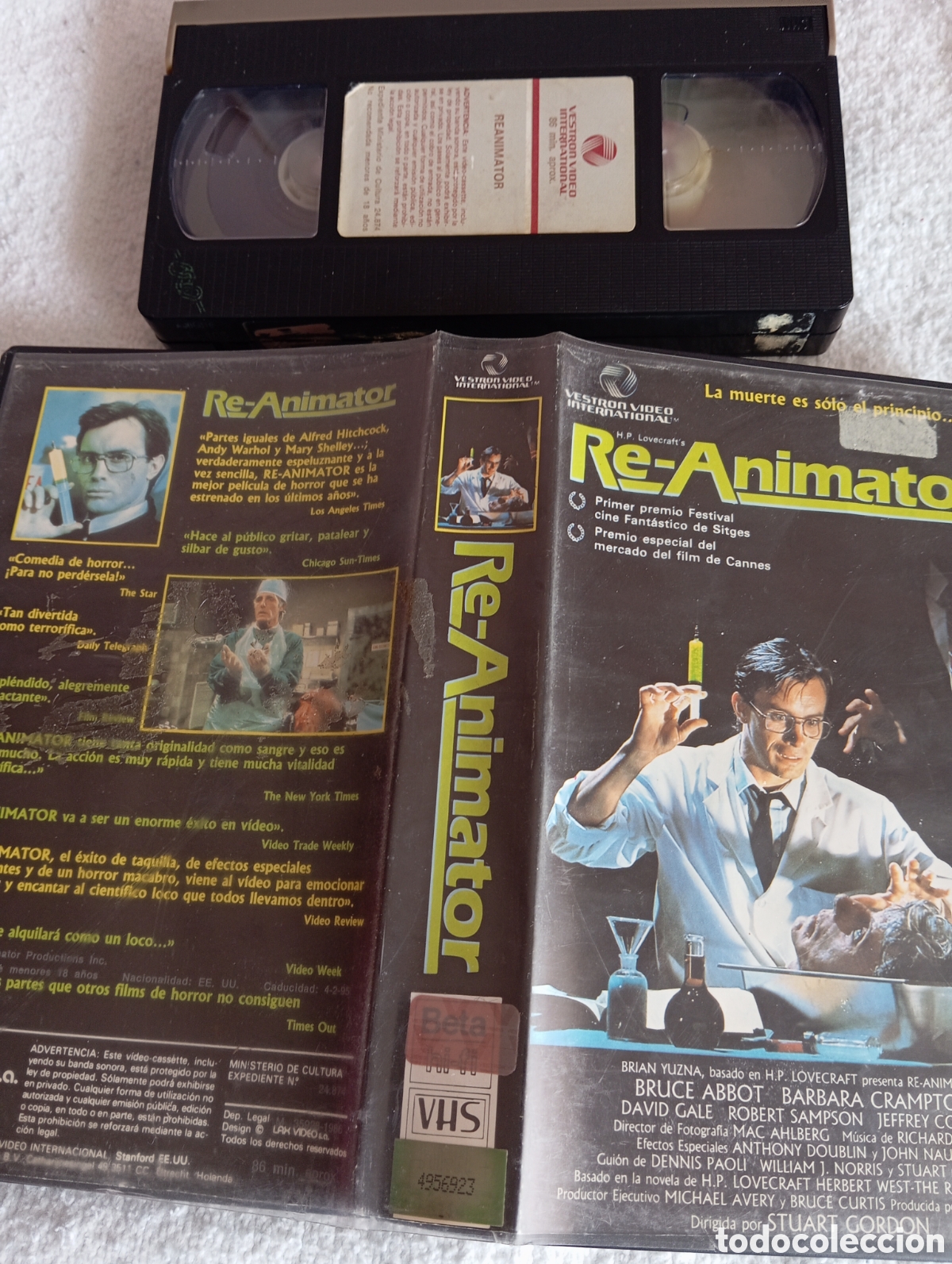 Cine: Re-Animator VHS Original Espa&ntilde;ola &ndash; Vestron Video &ndash; Terror Cult de los 80