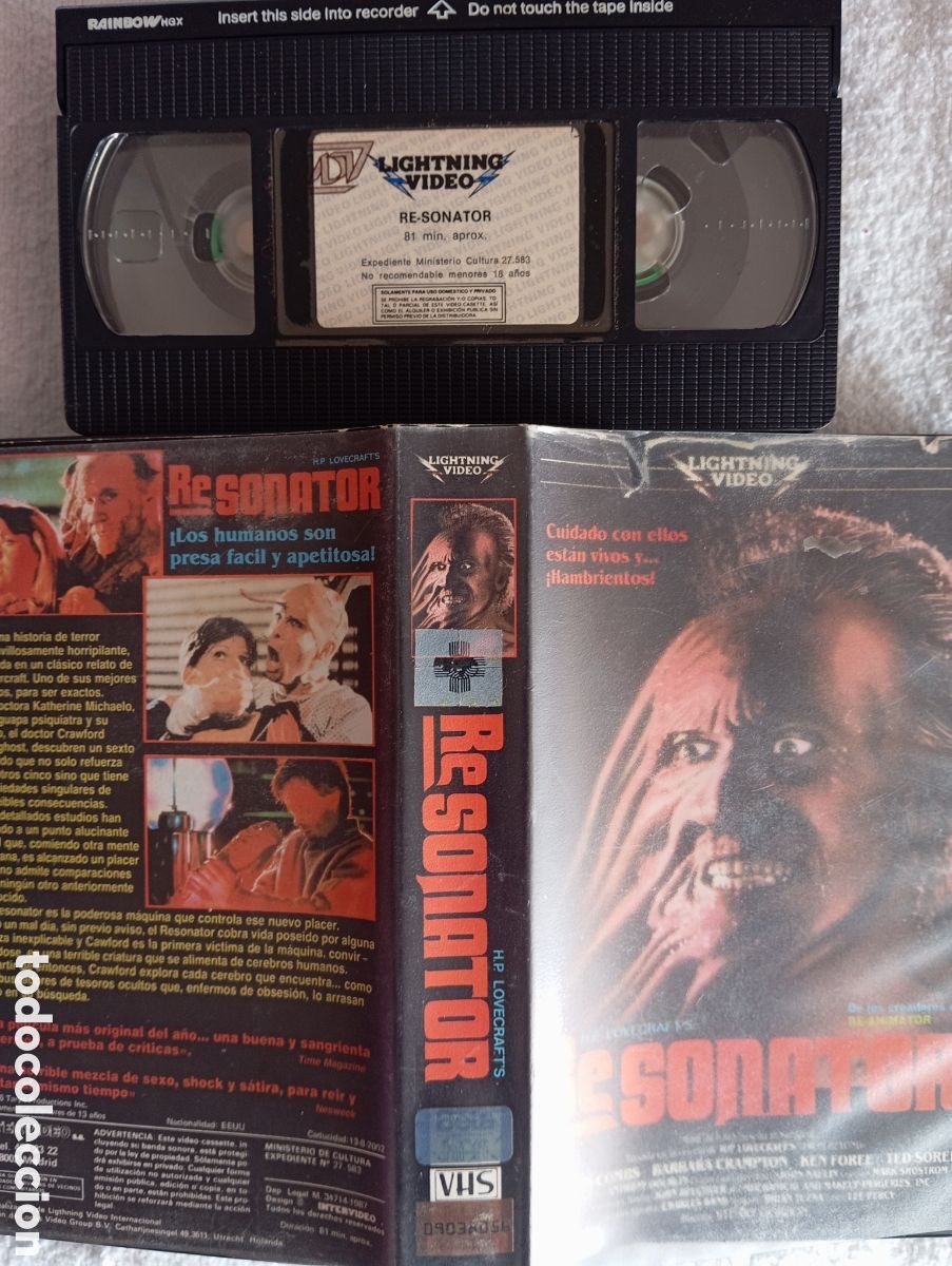 Cine: Stuart Gordon Resonator VHS original Lightning Video &ndash; Edici&oacute;n espa&ntilde;ola terror culto H.P. Lovecraft