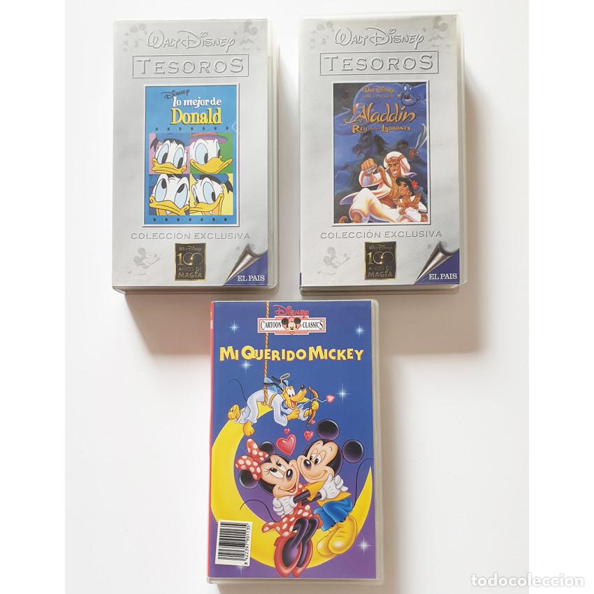 Cine: Lote 3 VHS DISNEY: Lo mejor de Donald + Aladin +Mi querido Mickey