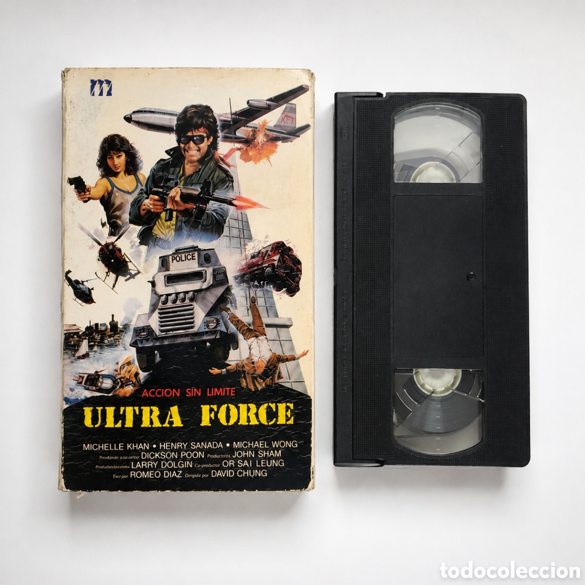 Cine: ULTRA FORCE VHS VIDEOCLUB ESTUCHE CART&Oacute;N DURO RAREZA CULT MICHELLE KHAN HENRY SANADA