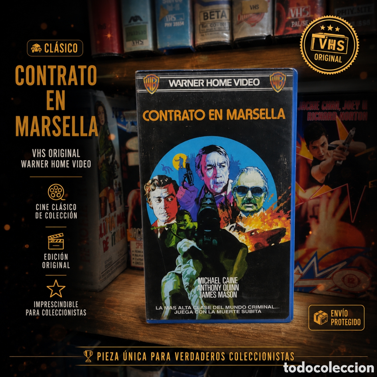Cine: CONTRATO EN MARSELLA VHS ORIGINAL WARNER | Michael Caine | Coleccionista