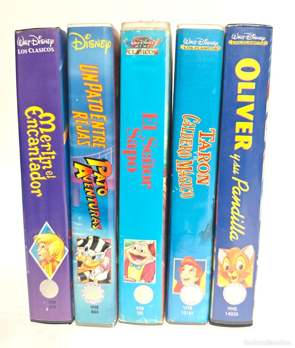 Cine: Lote VHS Disney Coleccionista PAL Espa&ntilde;ol | Taron y el Caldero M&aacute;gico, El Se&ntilde;or Sapo, Merl&iacute;n, Oliver