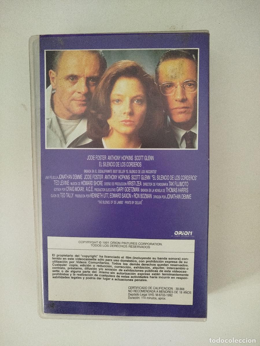 Cine: VHS El Silencio de los Corderos - Foto 2